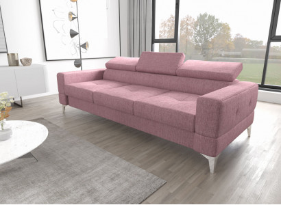 Dreisitzer Couch Polster Design Sofa Moderne 3er Sitz Zimmer Möbel Rosa Sofas